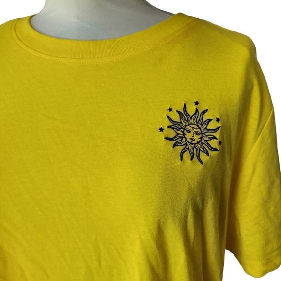 Bright Yellow Tee w/ Embroidered Sun XXL - Picture 2 of 4